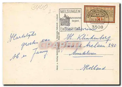 Eschwege no Werraland — Grünburg, Velho Rathaus, Parque do Castelo, Castelo do Landgrão — Herst. u. Verlag Schönherr & Co. - Libeck — Verso