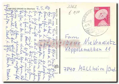 Moorheilbad Grund — widok sanatorium, wsi i kościoła — Wolfg. Hans Klocke Verlag — Rewers
