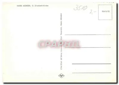 Hann. Münden, Igreja de São Elisabeth — 80 anos da Igreja, Carl Thoericht — CPAPHIL 21047 — Verso