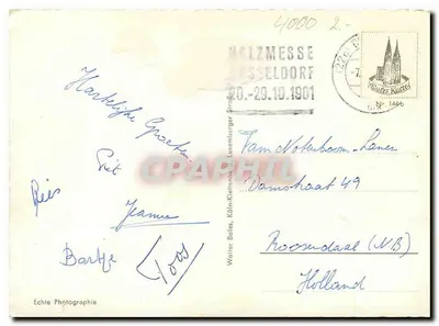 Düsseldorf — widok panoramiczny — autentyczna fotografia — Rewers