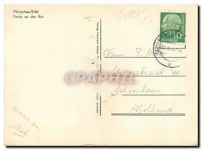 Monschau . A Perla da Eifel — editor Verlag Hermann Weiss, n° de série não visível — Verso