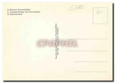 Gémünd/Eifel — Młodzieżowa Ośrodek i Most Urft — Buchhandlung W. Alls, Gémünd/Eifel — Rewers