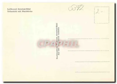 Gemünd/Elfeil — Vista aérea com igreja — Buchhandlung W. Allofs — Verso
