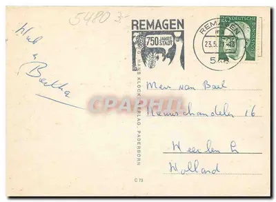 Remagen am Rhein — widok panoramiczny i zabytki — wydawca Hans Klocke Verlag, Paderborn — Rewers