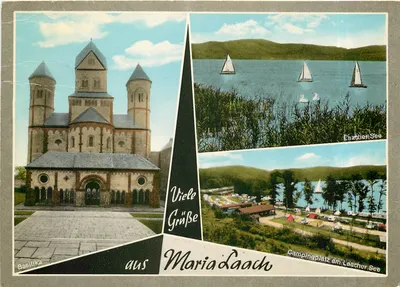 Basílica Maria Laach — Lago Laacher — Camping no Lago Laacher — editor Maria Laach, n° 5471
