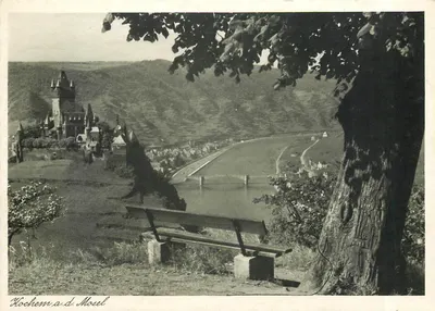 Hochheim a.d. Mosel — vista panorâmica com castelo e ponte — Verlag Frings, Kochheim