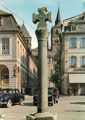 Trier — Marktkreuz no Hauptmarkt e Dom — Verlag Horst Ziethen, Nr. 1447