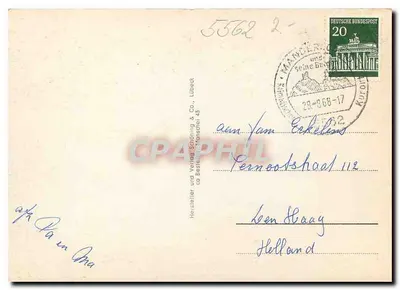 Manderscheid, Eifel — Zamek zrujnowany i krajobraz — wydawca Hersteller und Verlag Schöning & Co., Manscheid — Rewers