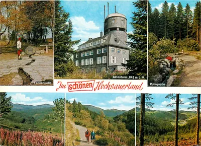 Lennequelle, Astenturm, Ruhrquelle — Na bela Hochsauerland — editor Verlag Jos. Grobbel KG, n° 1111