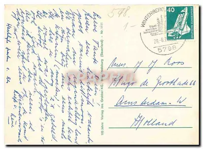 Lennequelle, Astenturm, Ruhrquelle — Na bela Hochsauerland — editor Verlag Jos. Grobbel KG, n° 1111 — Verso