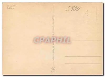 Brilon — Rathaus — Werner Mempel, Gräfliche Anstalt, Hannover — Verso