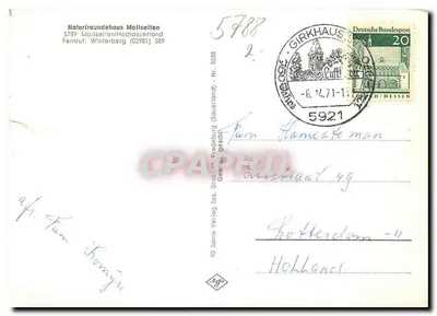 Zimowy widok Mollseifen — Naturfreundehaus — wydawca Fredrih Verlag, n° 3038 — Rewers