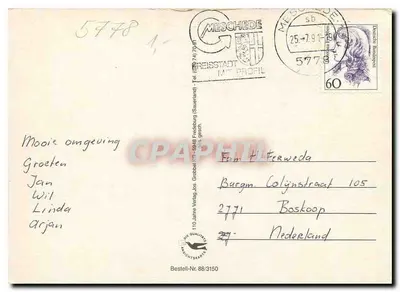 Meschede im Sauerland — widok panoramiczny i szczegóły miejskie — wydawca 110 Jahre Verlag Jos. Grobbel — Rewers