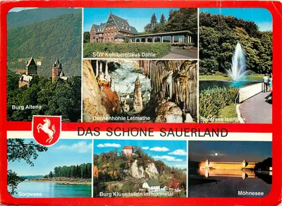 Das Schöne Sauerland — SGV Kohlberghaus Dahle, Burg Altena, Dechenhöhle Letmathe, Sellersee Iserlohn, Sorpesee, Burg Klusenstein im Hönnetal, Möhnesee — 100 Jahre Verlag Jos. Grabbel KG