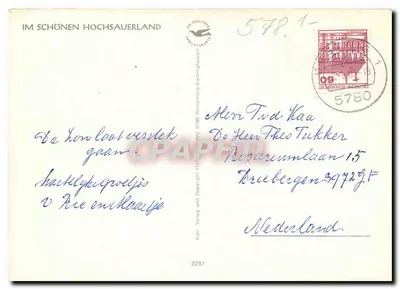 Dwie osoby na tle krajobrazu górskiego — Im Schönen Hochsauerland — wydawca Aulin Verlag, nr 3281 — Rewers