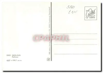 Iserlohn — Rathaus — Editora: Eine Grobble Karte — Verso