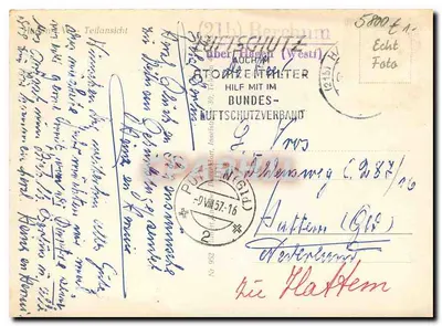 Widok z powietrza na Huttum (Gifhorn) — kopalnia i miasto — Rewers