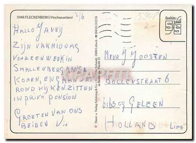 Gräße z Fleckenberg — Hochsauerland — Wyd. i wydawnictwo Schönning & Co + C. Schmid — Rewers