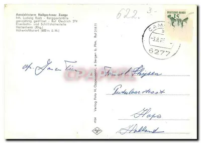 Hallgarter Zange — Widok na Rheingau — Verlag H. Oppermann — Rewers