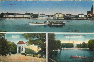 Wiesbaden — Kursaalweiher e vista de observação no Neroberg — editor não visível