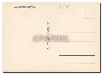 Laubach — Parte da cidade Igreja e Castelo — Buchhandlung Göbel, 6312 Laubach — Verso