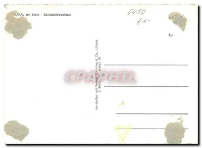 Hanau am Main - Casa de ourives — editor Schrinning & Co., Lübbecke — Verso
