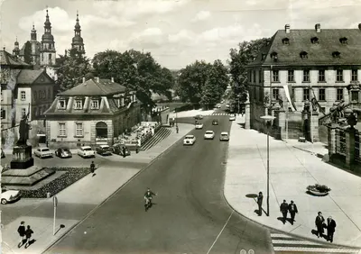 Bilhete postal moderno Cidade Barroca de Fulda Monumento a Bonifácio Catedral Posto de Vigilância Principal Castelo