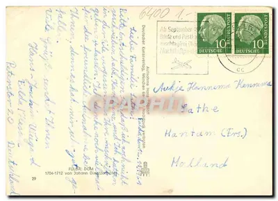 Fulda: Katedra — 1704-1712 von Johann Dientzenhofer — wydawca Deutscher Kunstverlag München — Rewers