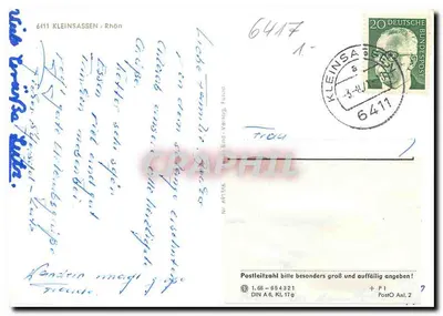 Kleinsassen / Rhön — vista aérea do vilarejo e de sua igreja — Bild-Verlag, Nr. A91356 — Verso