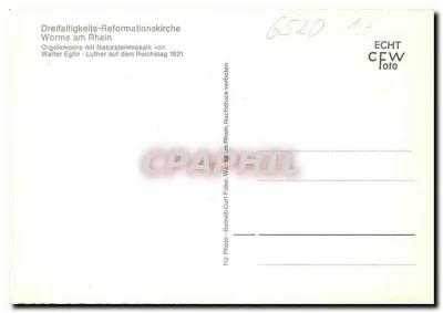 Dreifaltigkeits-Reformationskirche Worms am Rhein — Orgel i mosaik Lutra — Foto Curt Füller — Rewers