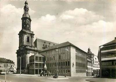 Worms am Rhein — Dreifaltigkeitskirche und Siegfried-Denkmal — Echte Agfa Fotografie, Krapohl-Verlag, Série 652