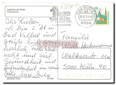 Ingelheim am Rhein — A Burgkirche — Fotokunstverlag F. G. Zeitz KG, Königsee — Verso