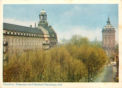 Mannheim, Waterturm com Palasthotel Mannheimer Hof — editor não identificado, número de série não visível