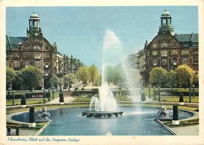Mannheim — Vista da Augusta-Anlage — editor desconhecido, número de série não visível