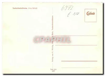 Tauberbischofsheim. Altes Schloß — éditeur Verlag von K. Weinig, n° 503 — Rewers