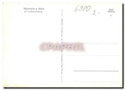 Wertheim a. Main — com desembocadura do Tauber — Verlag Wertheim a. M. — Verso
