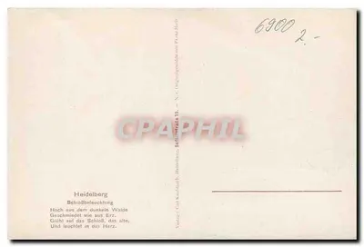 Heidelberg — Iluminação do Castelo — Verlag Carl Kußlaubach, Heidelberg, Nr. 15 — Verso