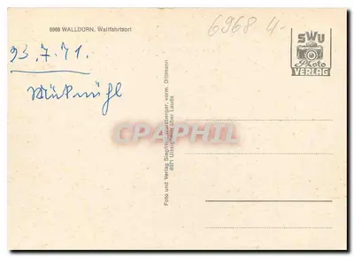 Walldürn no Odenwald — vista panorâmica e monumentos — SWU Photo Verlag, n° 6968 — Verso
