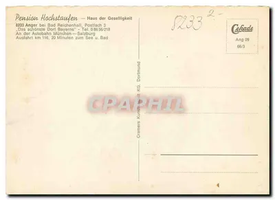 Hochstaufen — widok panoramiczny i pensjonat — Cramers Kunstbrief KG, Dortmund — Rewers