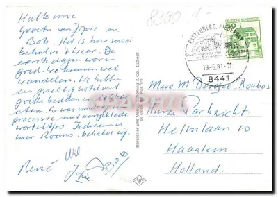 Passau na margem do Danúbio — Estilo Italiano — Fabricante e Editora Schäning & Co. Pas 176 — Verso