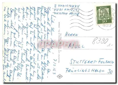 Passau na margem do Danúbio — Italiano no Inn — editor Hersteller und Verleger Schäling & Co. n° 176 — Verso