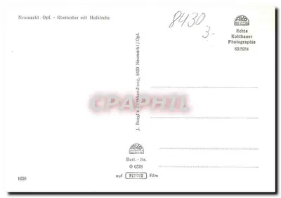 Neumarkt / Opf. - Klostertor com Hofkirche — J. Boegt, Opf. — n° 63/5954 — Verso