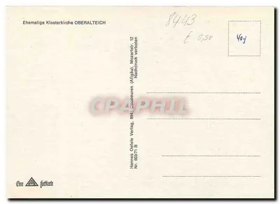 Antiga Igreja Monástica de OBERALTEICH — Hannes Oefele Verlag, 8942 Ottobeuren (Allgäu) — Verso