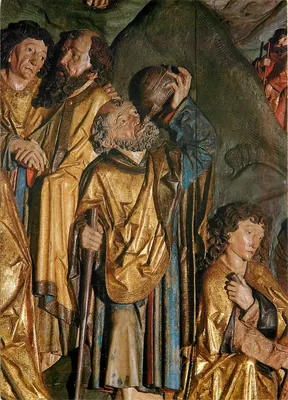 Allerheiligenkirche Kleinschwarzenlohe — Detalhe do meio do retábulo (1491) — Oberfranken-Ansichtskartenverlag