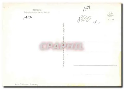 Bamberg — Domgasse com Veits Pforte — Verlag Joseph Hospe, Bamberg — Verso