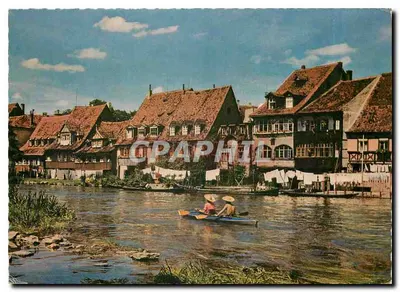 Bamberg — vista do rio com duas pessoas em pedalinho — Bamberg Klein-Venedig Verlag
