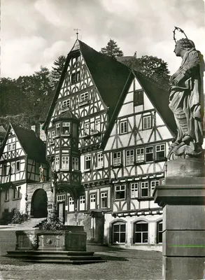Miltenberg a. Main — Parte no mercado central construído em torno de 1500 — Kunstverlag Karl Peters, Fürth/Odenwald, n° 319