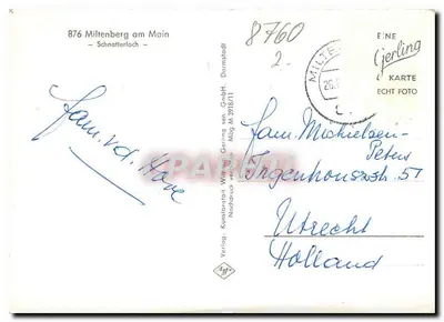 Schnatterloch — Miltenberg am Main — Editora: Kunststation Wilh. Gerling sen. GmbH, Darmstadt — Verso