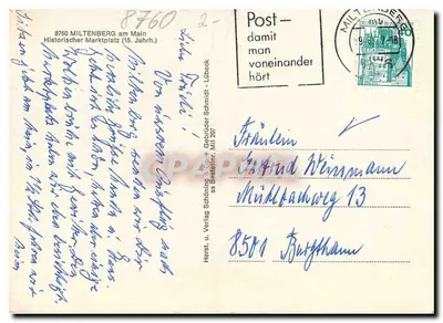 MILTENBERG am Main — Piazza Histórica — Verlag u. Herst. Schöning, Miltenberg — Verso