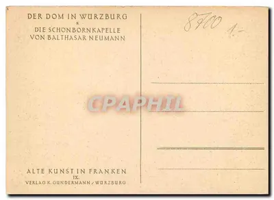 Dom de Wurzbourg — Schonbornkapelle — Verlag K. Gundermann / Würzburg — Verso